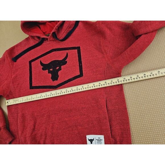 Under Armour Project Rock Hoodie Men's Size Medium Red Sweatshirt Gym Training - Picture 9 of 12